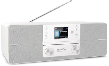 TechniSat DIGITRADIO 371 CD IR - Stereo Internetradio (DAB+, UKW, CD-Player, WLAN, Bluetooth, Farbdisplay, USB, AUX, Kopfhöreranschluss, Wecker, 10 Watt, Fernbedienung) weiß im Sale